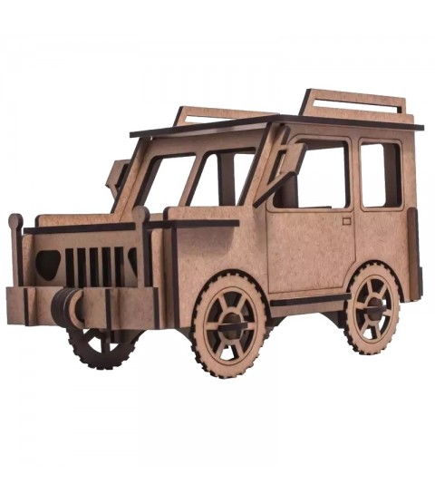 QC 3D Carro Jeep 39 peças MDF 