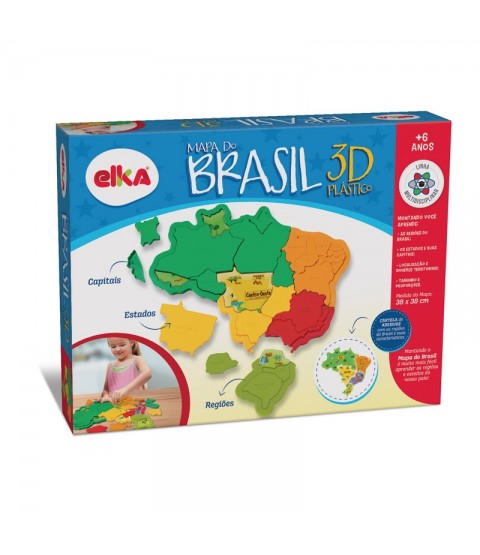 Mapa do Brasil 3D Plástico