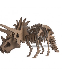 QC 3D Triceratops 37 peças MDF